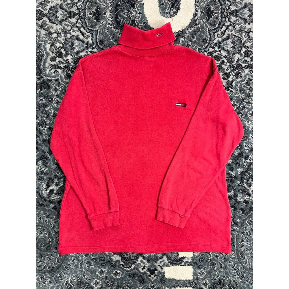 Vintage 90s Women's Tommy Hilfiger Long sleeve Turtleneck Size Medium Red
